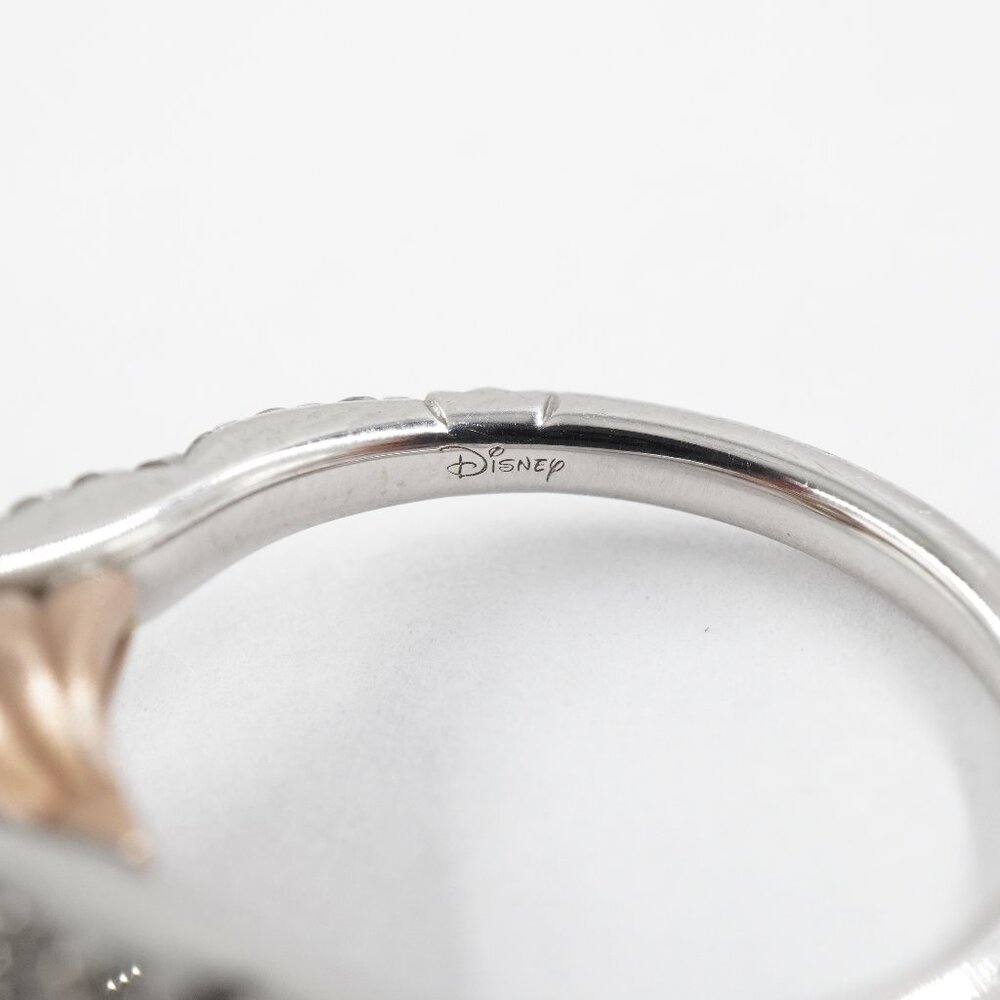 *SALE* Zales Disney Enchanted Princess Ariel Natural Diamond Pear Halo Ring 14k - Picture 6 of 11